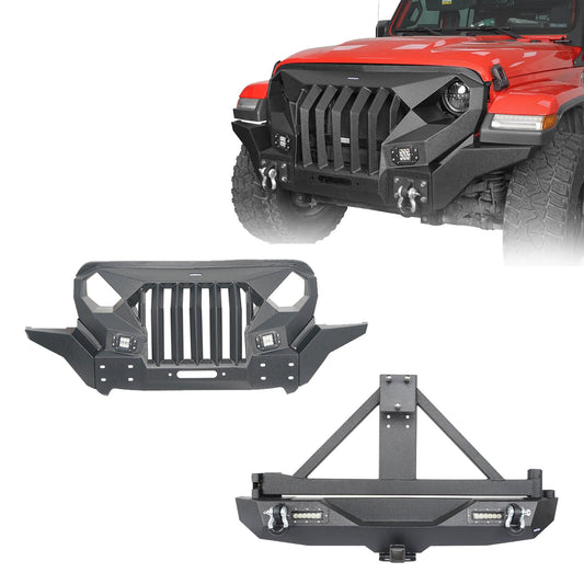 Jeep JL Mad Max Front Bumper & Rear Bumper w/Tire Carrier(18-25 Jeep Wrangler JL) - ultralisk4x4