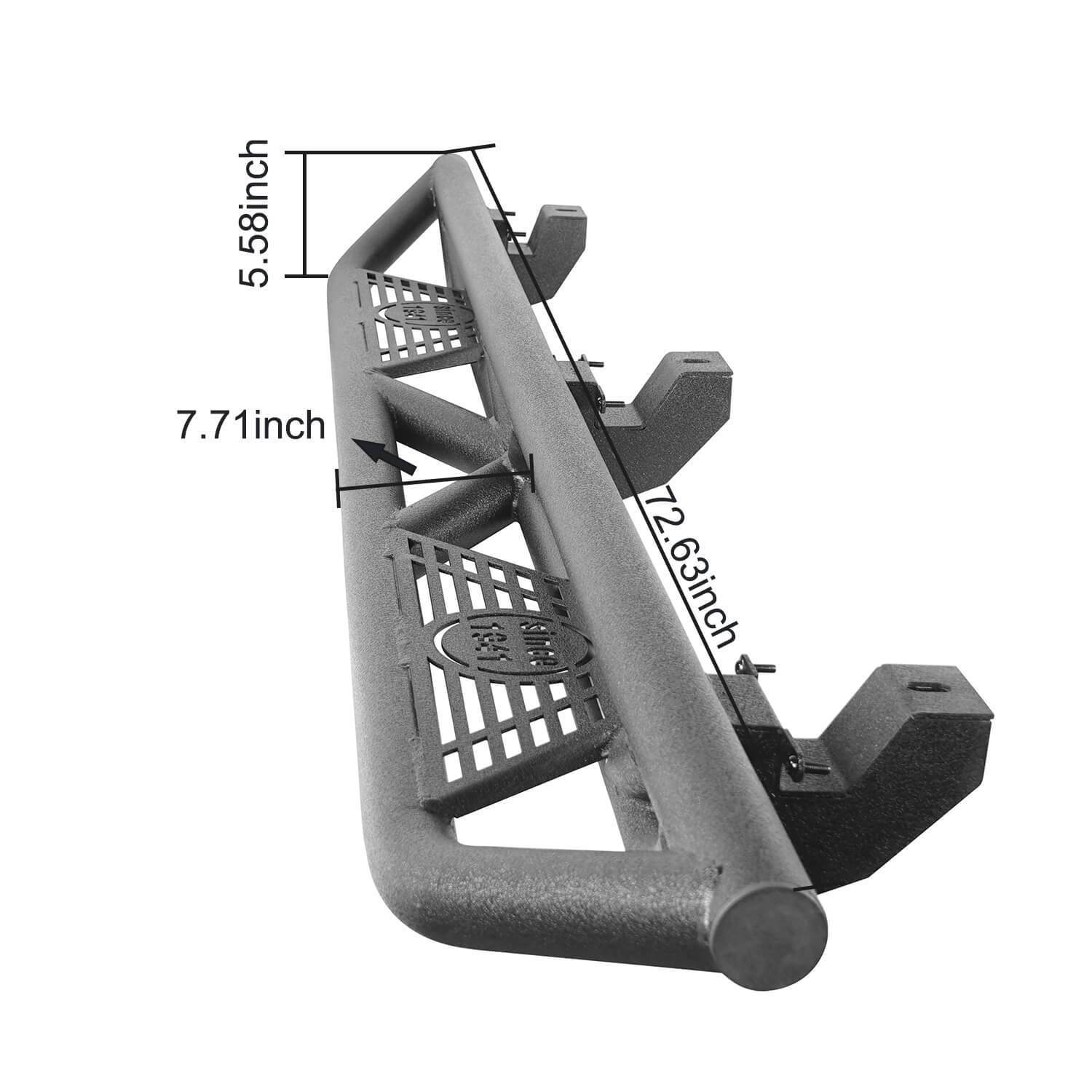 Jeep JL Side Steps 4 Door Running Boards Nerf Bars Rock Rails with Steps Rock Sliders for Jeep Wrangler JL 2018-2019 BXG508 10