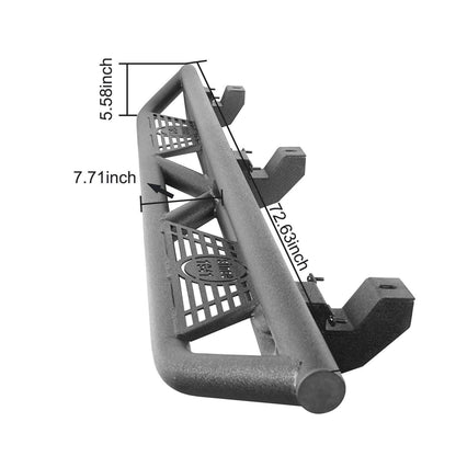 Jeep JL Side Steps 4 Door Running Boards Nerf Bars Rock Rails with Steps Rock Sliders for Jeep Wrangler JL 2018-2019 BXG508 10