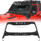 Mad Max Windshield Frame Cover Visor Cowl w/4 x LED Lights Insert(18-24 Jeep Wrangler JL & Gladiator JT(Excluding Mojave)) - Ultralisk 4x4