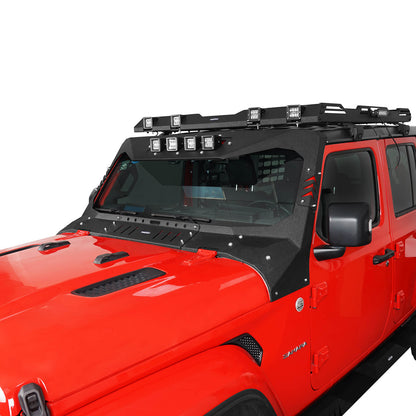 Mad Max Windshield Frame Cover Visor Cowl w/ LED Lights Insert(18-25 Jeep Wrangler JL & Gladiator JT(Excluding Wrangler 4xe, Rubicon 392, JT Mojave)) - Ultralisk 4x4