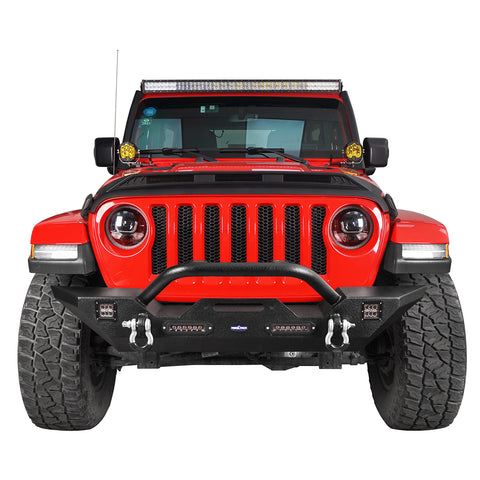 Front Bumper w/Winch Plate Mid Width Bumper(20-24 Jeep Gladiator JT & Jeep Wrangler JK & JL) - Ultralisk 4x4
