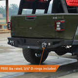 Jeep Gladiator Rear Bumper Offroad Guard Protector (20-22 JT) - Ultralisk 4x4 BXG.7010-S 7