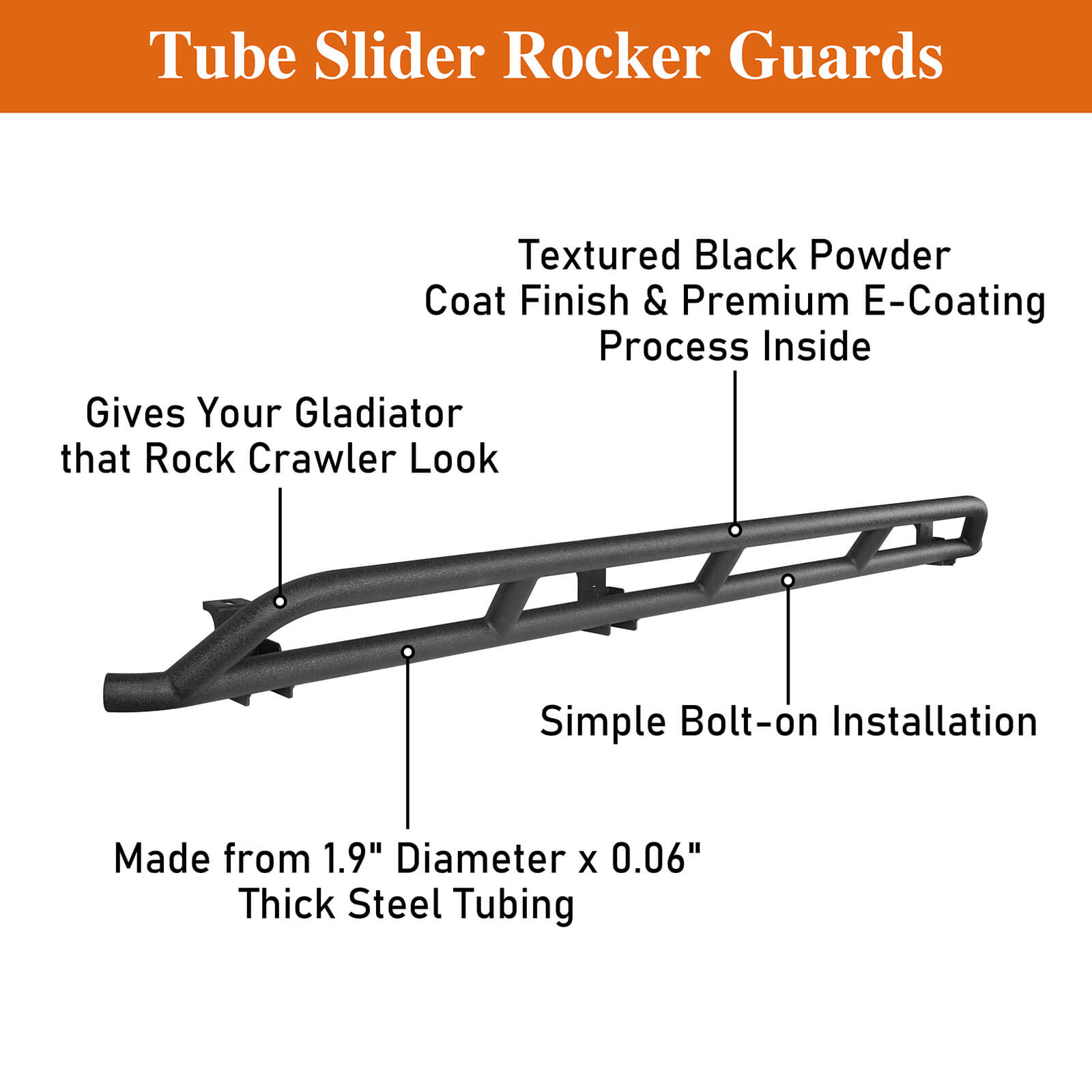 JEEP JT Rock Rails & Rocker Guards (20-24 Jeep Gladiator JT ...