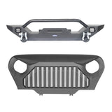 Jeep TJ Front Bumper and Gladiator Grille Cover Combo for Jeep Wrangler TJ 1997-2006 MMR0276BXG149 Different Trail Front Bumper u-Box Offroad 2