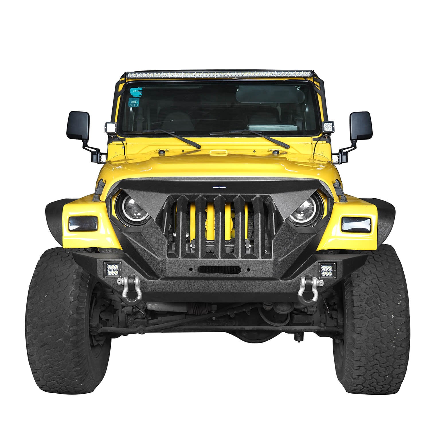 Front Bumper w/Grille Guard & Winch Plate for 1997-2006 Jeep Wrangler TJ Offroad Jeep Wrangler Accessories BXG214 3