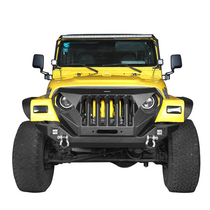 Front Bumper w/Grille Guard & Winch Plate for 1997-2006 Jeep Wrangler TJ Offroad Jeep Wrangler Accessories BXG214 3