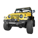 Jeep TJ Front Bumper with Winch Plate and LED Spotlights Climber Front Bumper for Jeep Wrangler TJ 1997-2006 BXG215 Jeep Bumpers Offroad 2