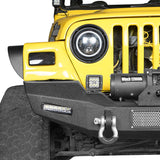 Jeep TJ Front Bumper with Winch Plate and LED Spotlights Climber Front Bumper for Jeep Wrangler TJ 1997-2006 BXG215 Jeep Bumpers Offroad 5