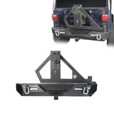 SINGLE ACTION Rear Bumper w/Tire Carrier & Receiver Hitch(97-06 Jeep Wrangler TJ) - Ultralisk 4x4