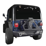 v1997-2006 Jeep Wrangler TJ Rear Bumper With Tire Carrier & Receiver Hitch - Ultralisk 4x4 u1015 4