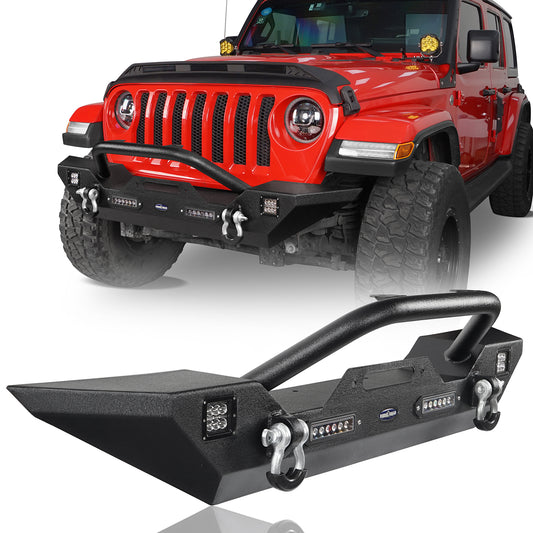 Mid Width Front Bumper w/Winch Plate(07-24 Jeep Wrangler JK & JL & Jeep Gladiator JT) - ultralisk4x4