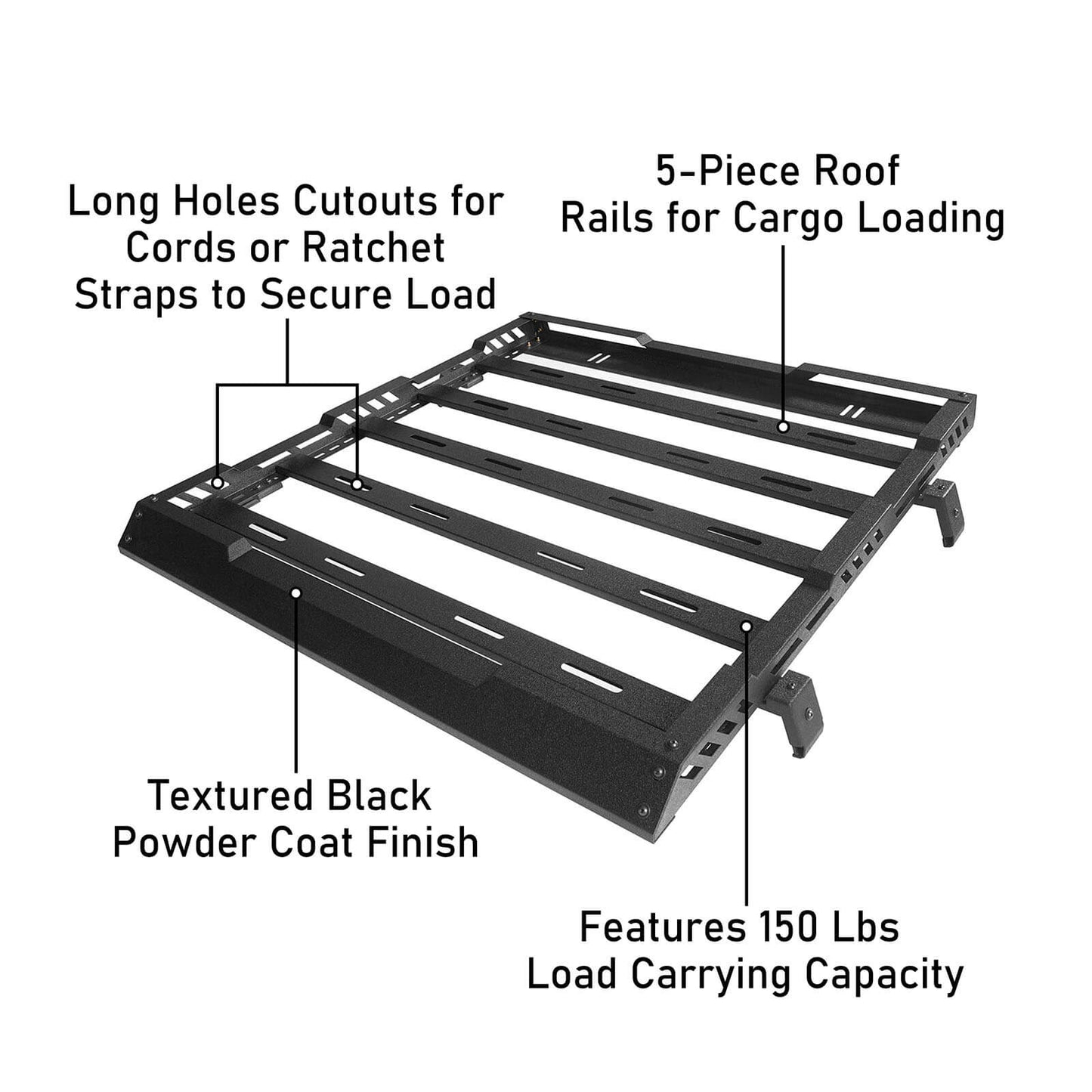 HR Hard Top Steel Roof Rackfor18-22 Jeep Wrangler JL 4 Door & 20-22 Gladiator JT BXG.3035-S 11