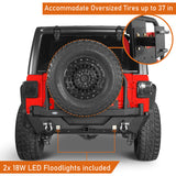 18-23 Jeep Wrangler JL Aftermarket Rear Bumper w/ 2 Gasoline Fuel Cans & Tire Carrier b3041s 6