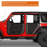 Jeep Wrangler JL & Gladiator JT Tube Half Front & Rear Doors w/ Black Shade Skins b3042s 4