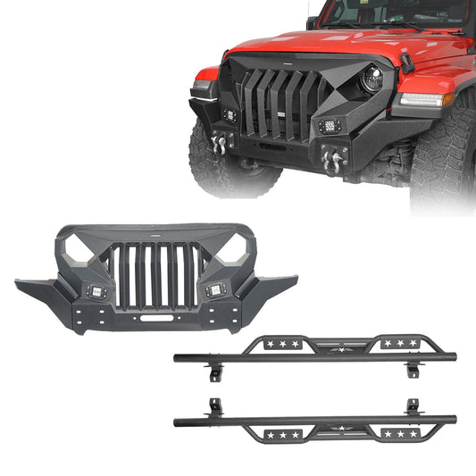 Mad Max Front Bumper Grill & Side Steps(18-25 Jeep Wrangler JL 4 Door) - ultralisk4x4