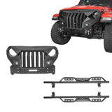 Mad Max Front Bumper with Grill & Side Steps(18-24 Jeep Wrangler JL 4 Door) - ultralisk4x4