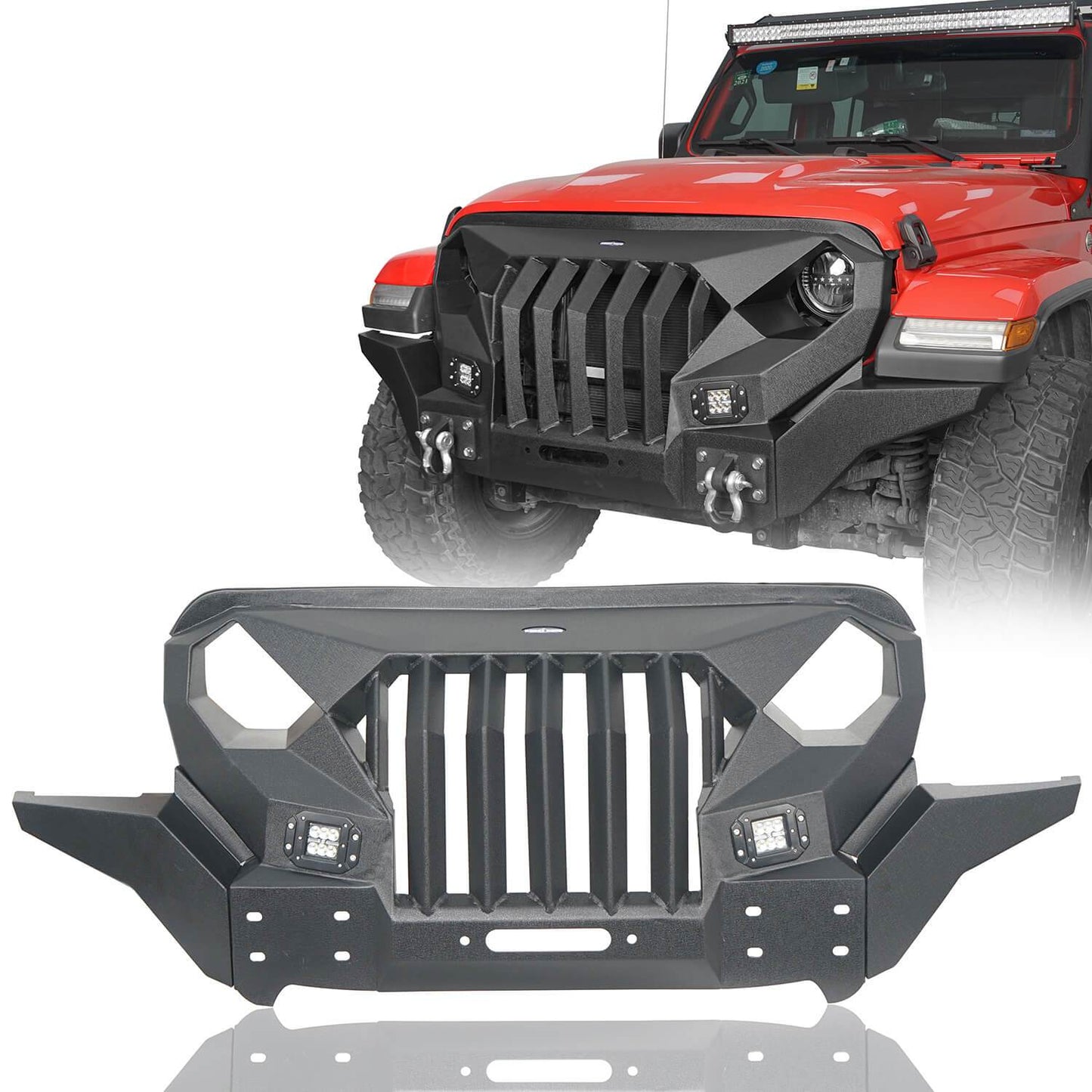 Mad Max Front Bumper Grill & Tube Side Steps(18-25 Jeep Wrangler JL 4 Door) - ultralisk4x4