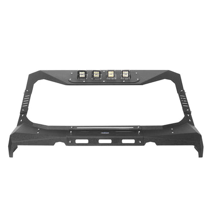 Mad Max Front Bumper w/Steel Grille Guard & Windshield Frame Cover(07-18 Jeep Wrangler JK) - ultralisk4x4
