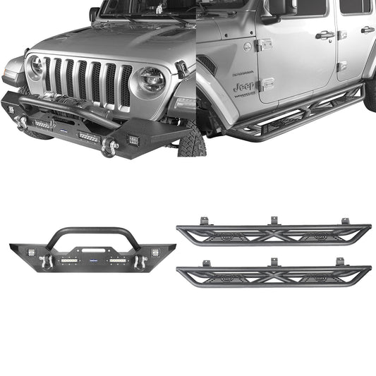 Mid Width Front Bumper & Running Boards(18-23 Jeep Wrangler JL 4 Door) - ultralisk4x4