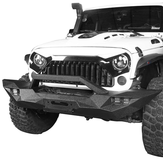 Blade Master Full Width Front Bumper w/Winch Plate & License Plate for 2007-2018 Jeep Wrangler JK BXG090 1