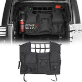 Rear Seat Cover Trunk Tool Organizers Cargo Net w/Storage Pouch Bags Hanging Nets(07-20 Jeep Wrangler JK JL 4 Doors) - ultralisk4x4