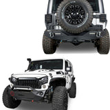 Rock Crawler Stubby Front Bumper & Different Trail Rear Bumper w/Tire Carrier Combo(07-18 Jeep Wrangler JK) - Ultralisk 4x4