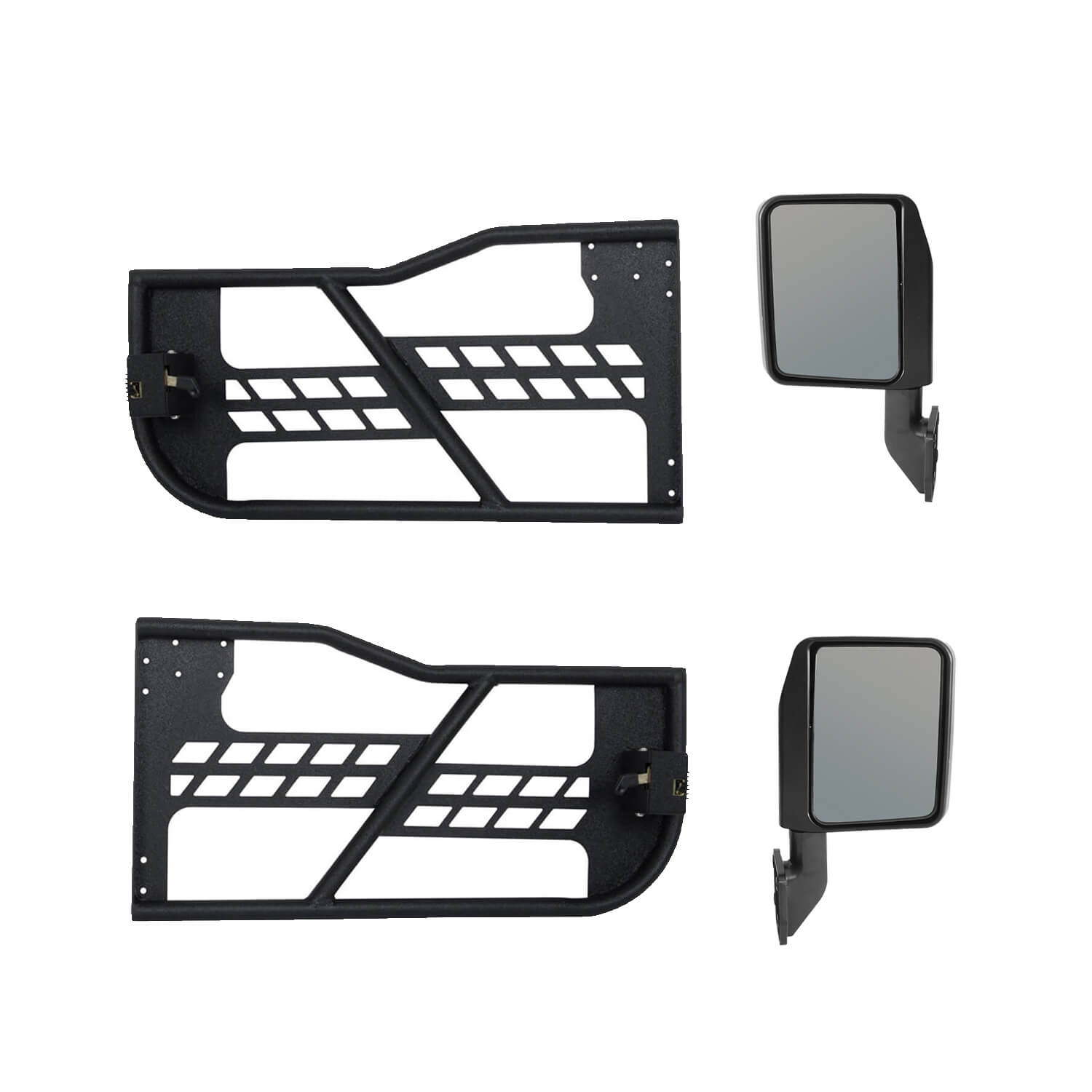 Rock Crawler Tubular Door Guards with Mirrors for 1997-2006 Jeep Wrangler TJ BXG092MMR10016 7