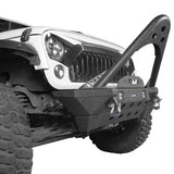 Stubby Front Bumper w/Stinger & Winch Plate Mount w/LED Spotlight(07-18 Jeep Wrangler JK) - Ultralisk 4x4