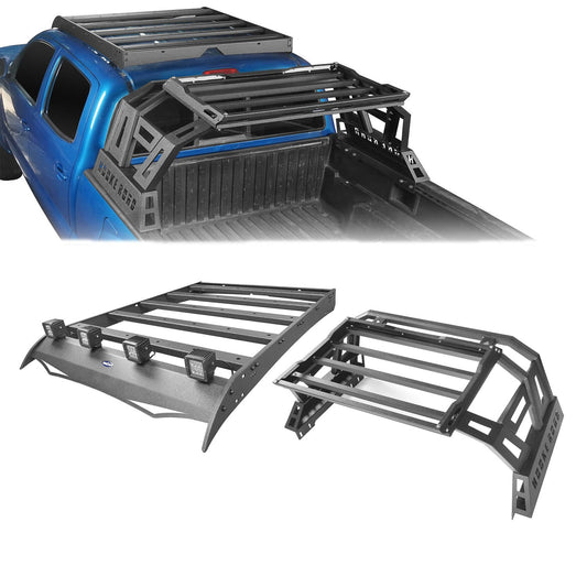 Tacoma Roof Rack & Bed Rack Combo Luggage Carrier Roll Bar for Toyota Tacoma 4 Doors - Ultralisk 4x4 u405408 1