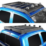 Toyota Tacoma Half Roof Rack Luggage Carrier Rack Cargo Carrier Top Roof Rack with Led Lights for 2 Gen 3 Gen Toyota Tacoma Double Cab Toyota Tacoma 2005-2021 4-Doors Toyota Tacoma Accessories 4007 3