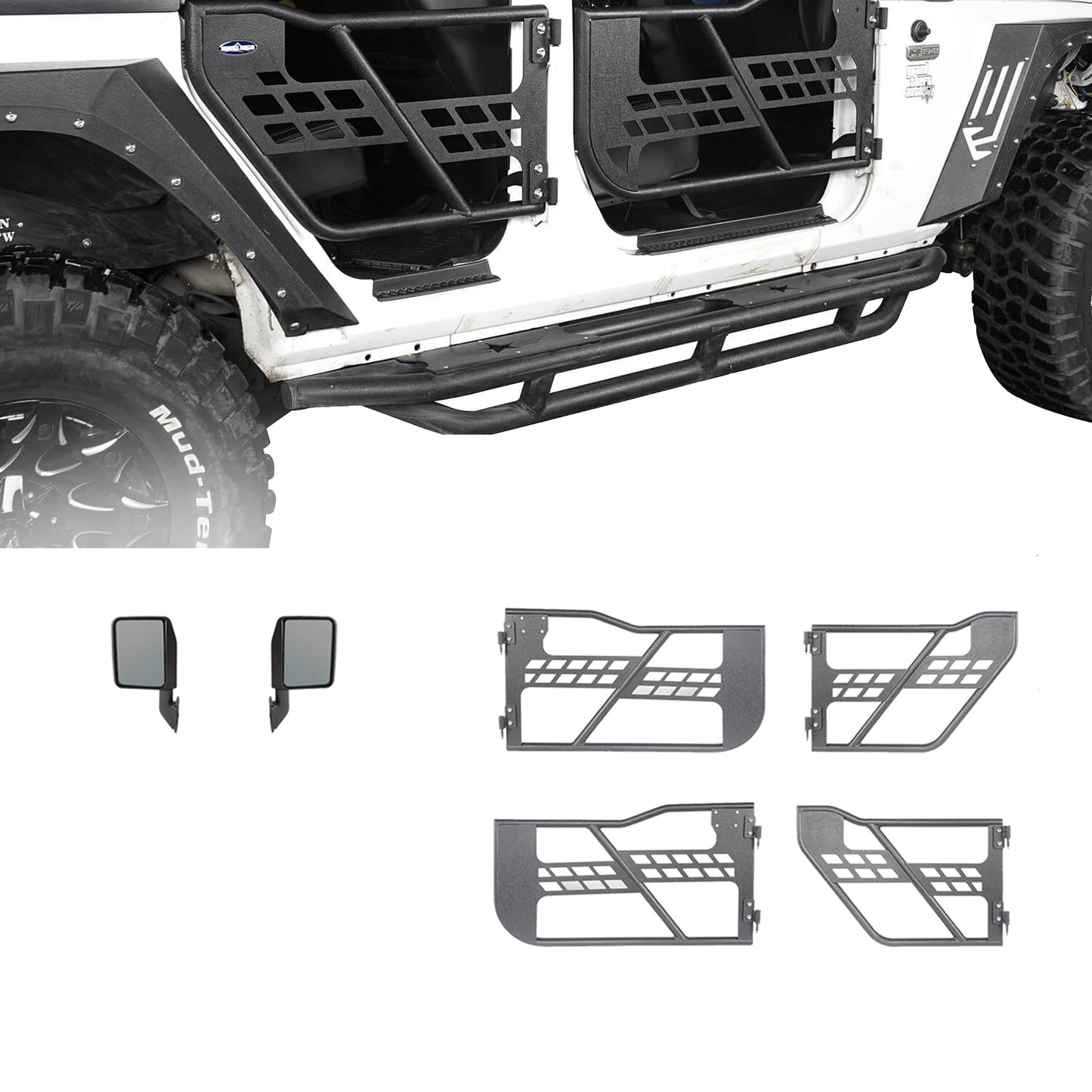 Tubular Doors Half Doors(07-18 Jeep Wrangler JK 4 Door) - Ultralisk 4x4