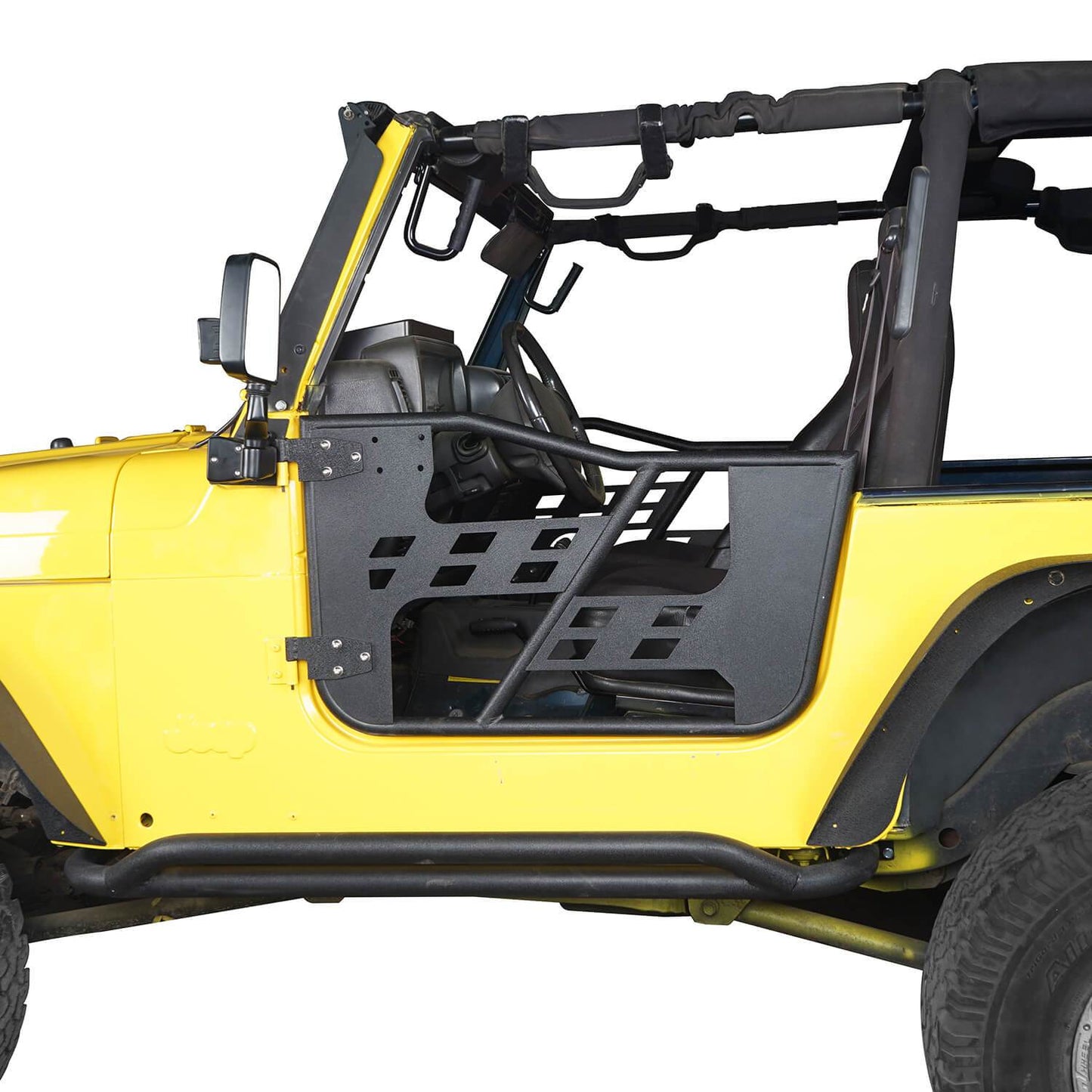 Rock Crawler Tubular Door Guards w/Side Mirrors(97-06 Jeep Wrangler TJ) - ultralisk4x4