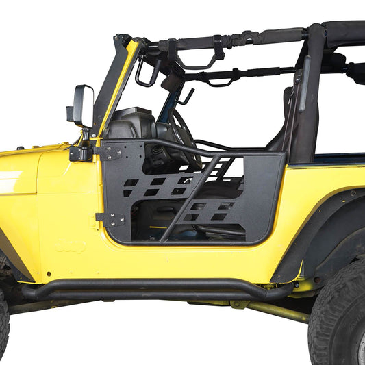 Rock Crawler Tubular Door Guards w/Side Mirrors(97-06 Jeep Wrangler TJ) - ultralisk4x4