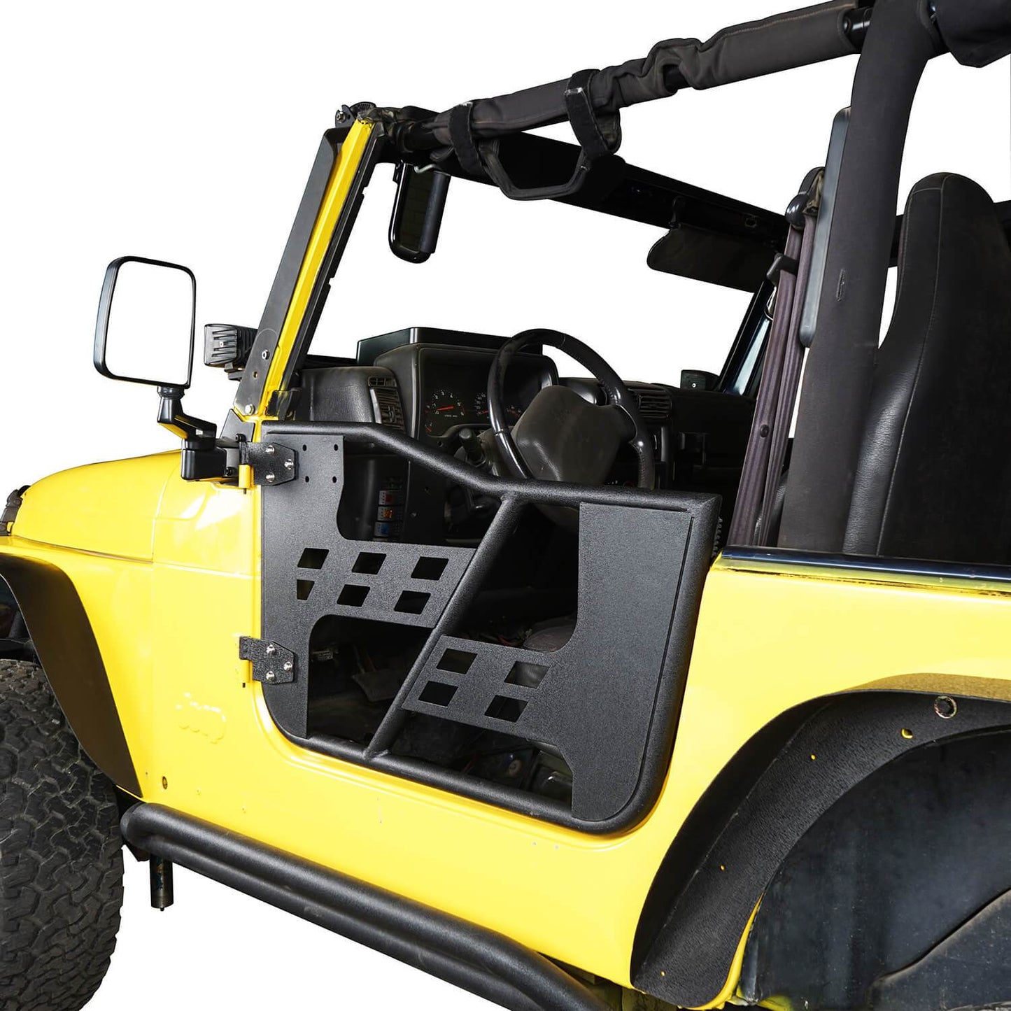 Rock Crawler Tubular Door Guards w/Side Mirrors(97-06 Jeep Wrangler TJ) - ultralisk4x4