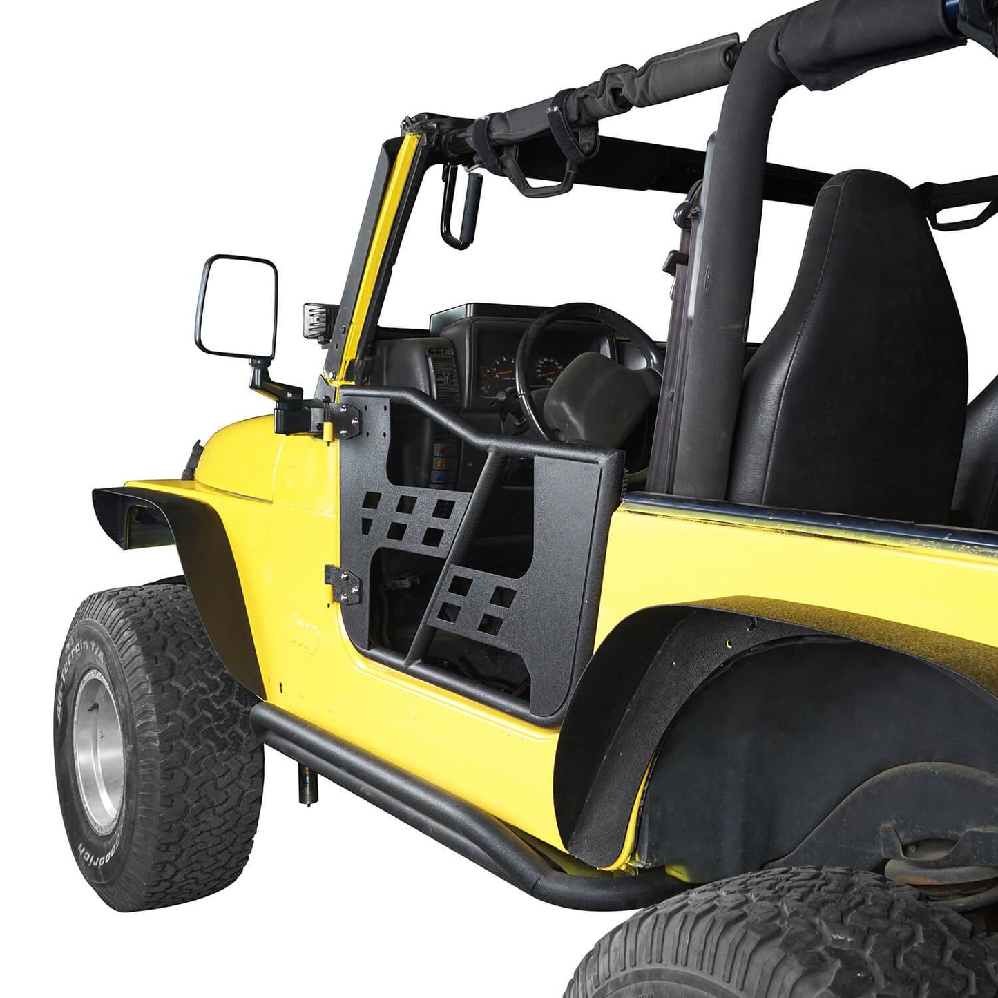 Rock Crawler Tubular Door Guards w/Side Mirrors(97-06 Jeep Wrangler TJ) - ultralisk4x4